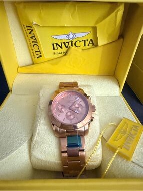 Invicta Angel Rose Gold Chronograph Watch with Bracelet